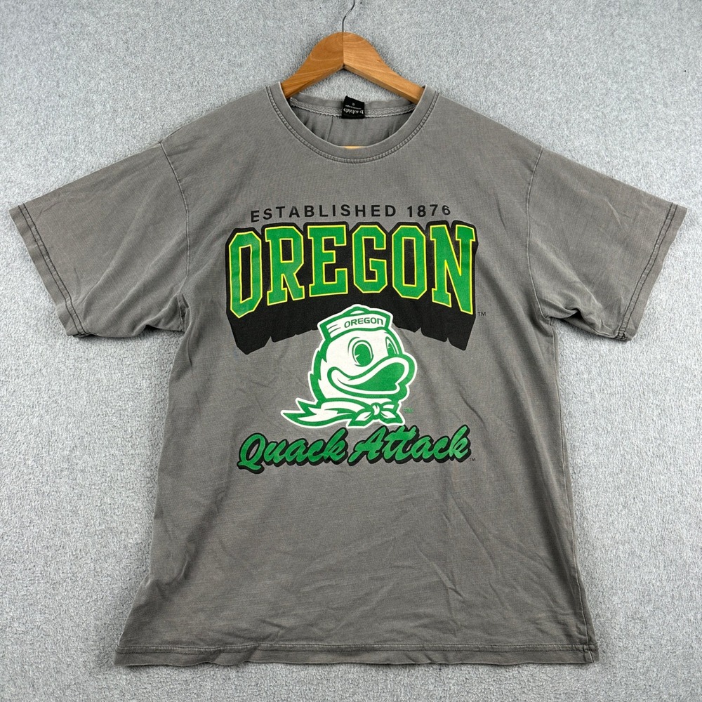 Oregon T-Shirt Mens S Gray NCAA Football Quack Attack Chicka-d